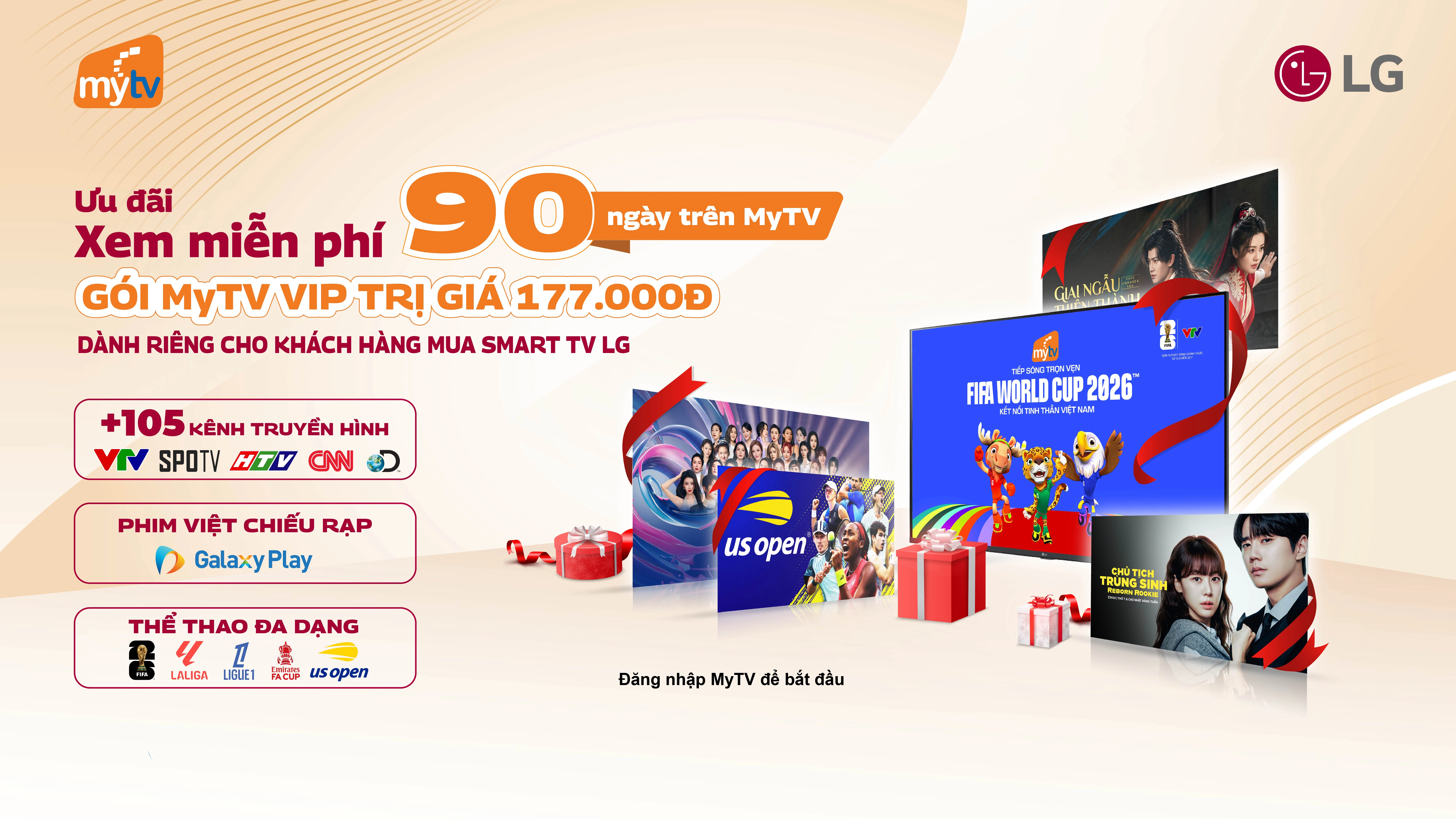 Thể lệ Chương trình khuyến mại  “Tặng 3 tháng gói MyTV VIP cho khách hàng mua Smart TV LG”